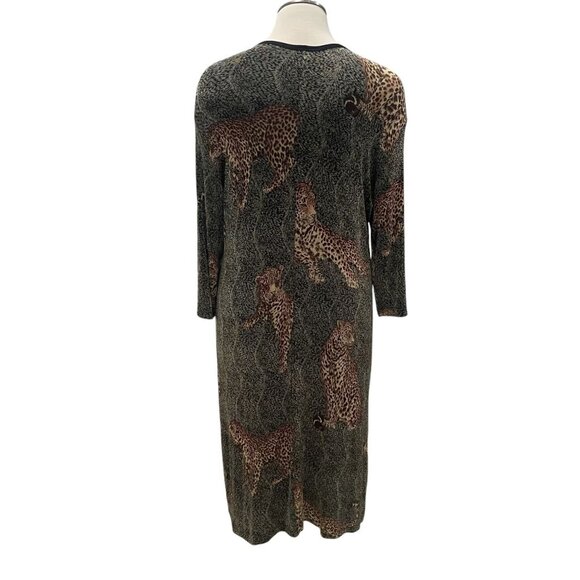Cité Leopard Print Midi Dress 2X Animal Stretchy Plus Safari Classic Retro Chic - Picture 8 of 12